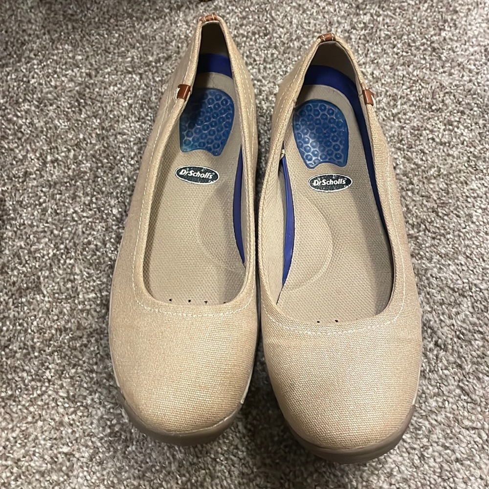 Dr Scholls gold ballet flats sz 10